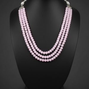 Pink Onyx Beaded Necklace