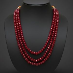 Red Onyx Beaded Necklace