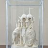 Royal Sholapith Elephant Couple Under Canopy Handcrafted Decorative Showpiece