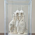 Royal Sholapith Elephant Couple Under Canopy Handcrafted Decorative Showpiece